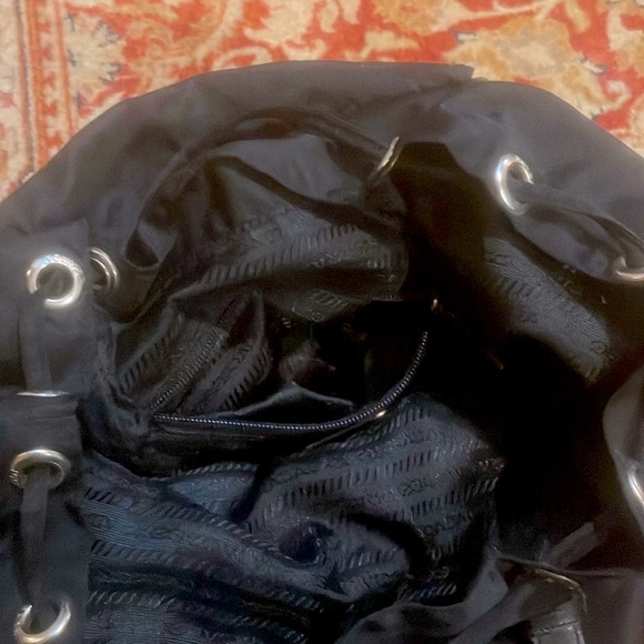 Prada tessuto drawstring backpack in black. - Picture 6 of 6